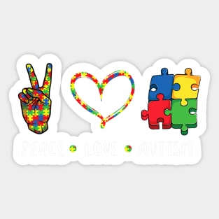 Peace Love Autism Sticker